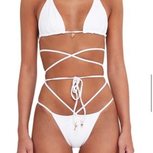 NWT 🤍BAMBA SWIM Strappy White Bikini Top & Bottom